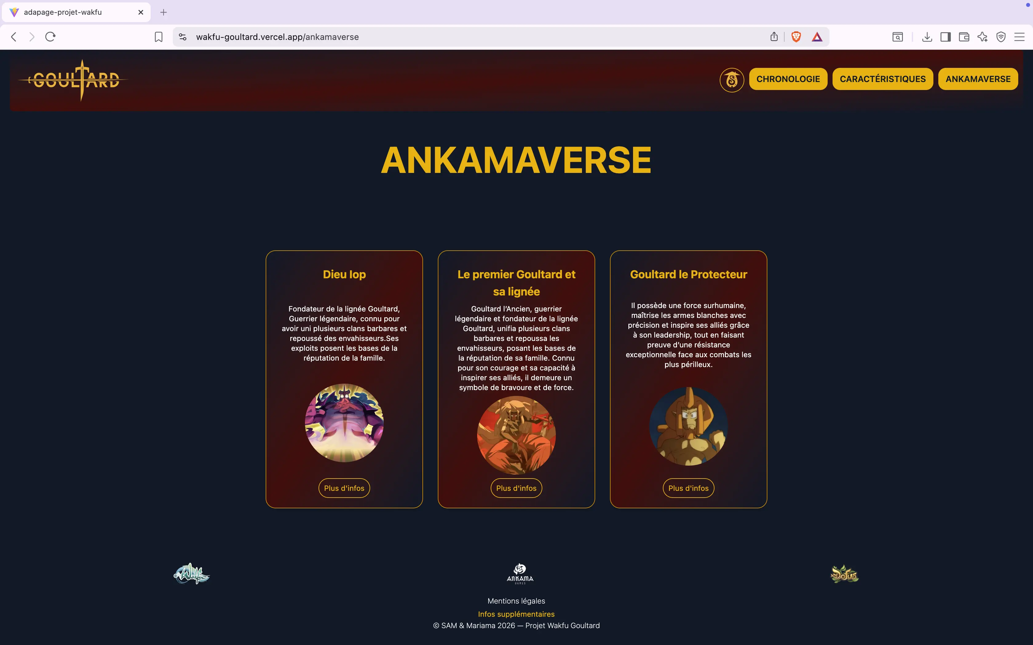 Capture d’écran du fan-site Wakfu